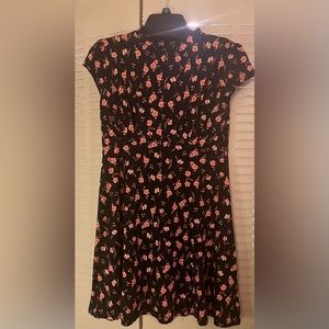 Soft cotton, high neck, floral mini dress sz lg